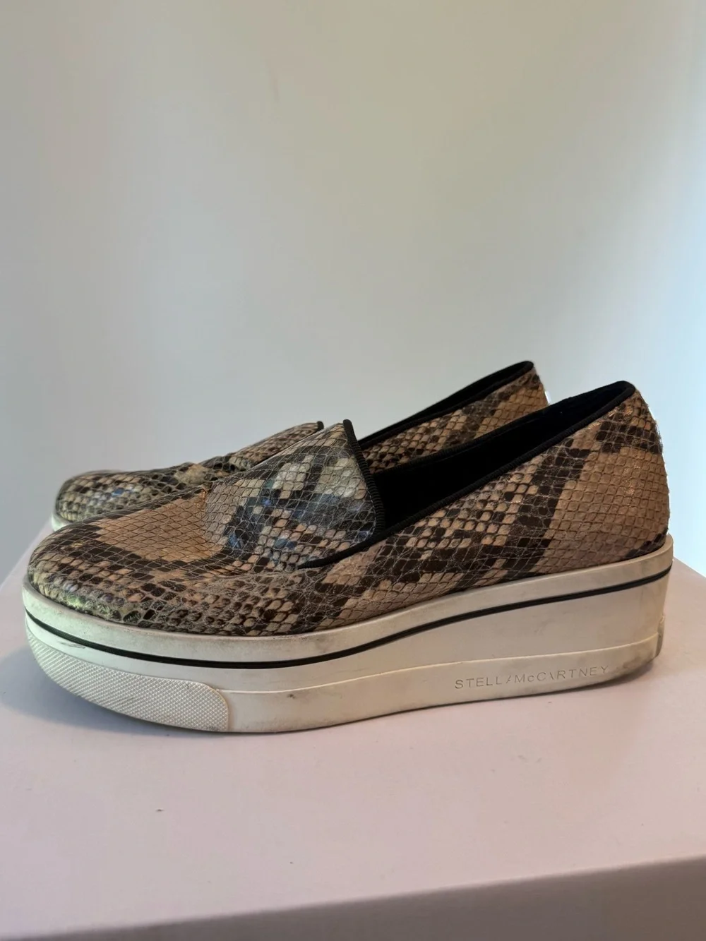 Stella McCartney Faux Python Slip On Platform Sneaker Size 37 #Lux-SH-2